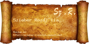 Szieber Rozália névjegykártya