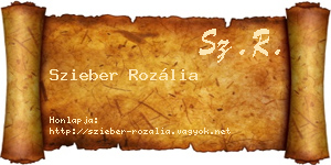 Szieber Rozália névjegykártya